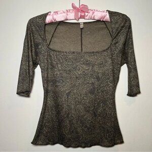 Free People Short Sleeve Y2K Top Green Size Small